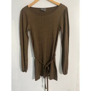 Michael Stars tunic top women one size brown metallic stretch made in USA basic